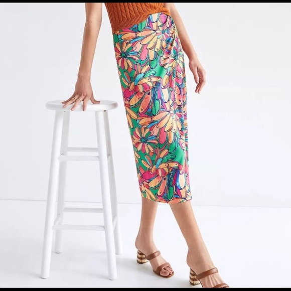 FARM Rio Dresses & Skirts - Farm Rio for Anthropologie banana print faux wrap skirt